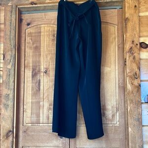 Elie Tahari black tie back pants silky, Elegant Black Women's Pants 4
